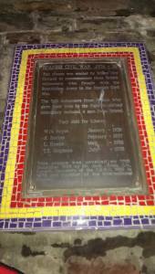 Close up of the plaque commemorating Bristols fallen volunteers in the Spanish Civil War